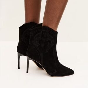 Ba&sh Caitlin Boots - Black, Western, Suede, Stiletto
